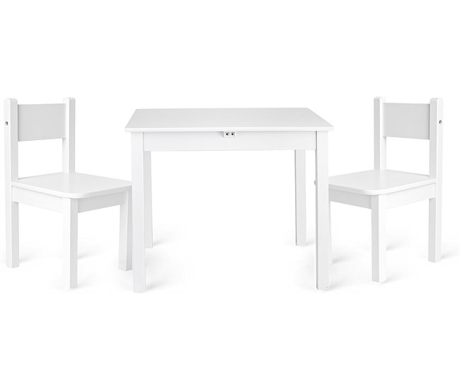 Mesa y 2 sillas para niños Blanco