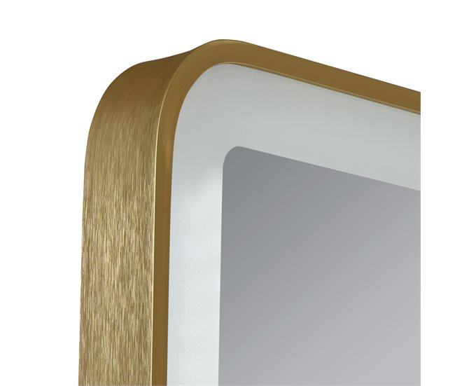 Espejo de pared con LED Pescara para baño IP65 con antivaho lupa 50x4 Dorado