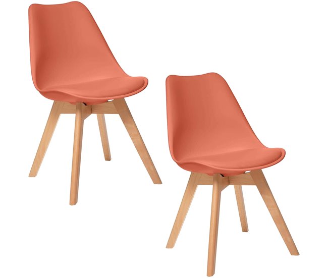 Set de 4 sillas estilo nórdico Terracota