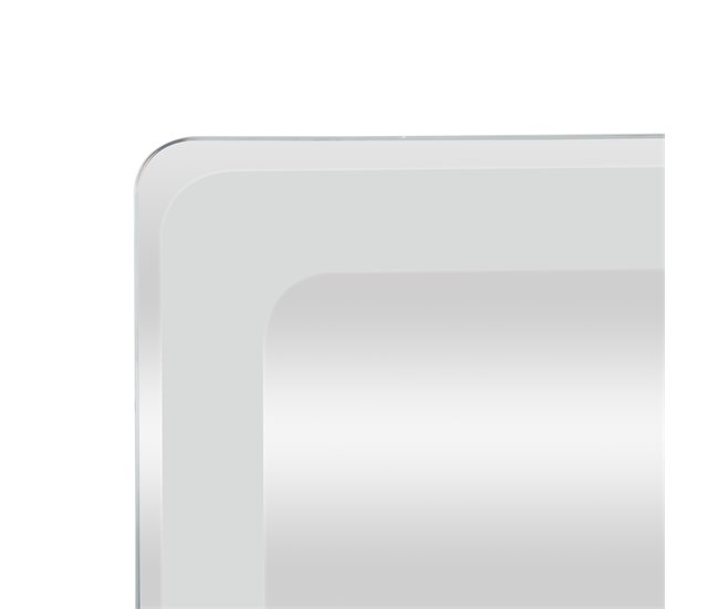 Espejo de pared con LED Casoli para baño antivaho reloj aluminio 60x3 Plata