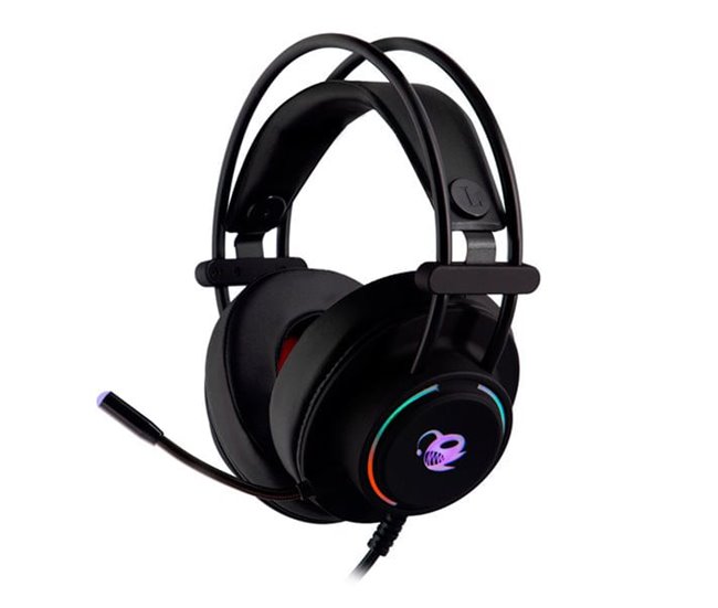 Auriculares con microfono Coolbox Deeplighting gaming led jack Negro