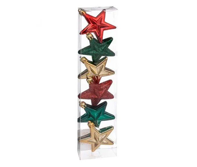 Set de 6 estrellas de Navidad Multicolor