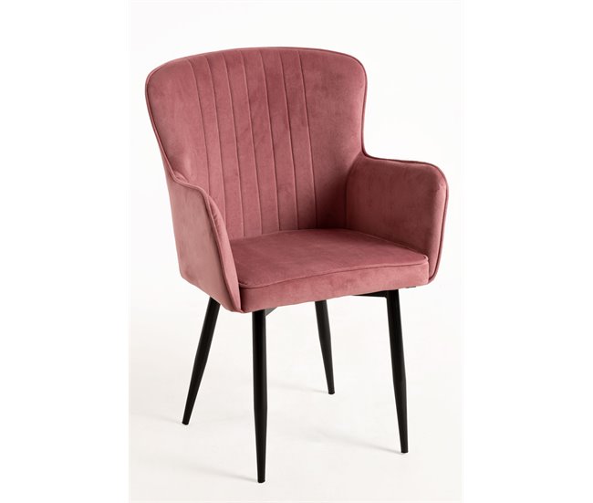 Silla de terciopelo con estructura fabricada en acero reforzado en color  rosa Salle Regalos Miguel