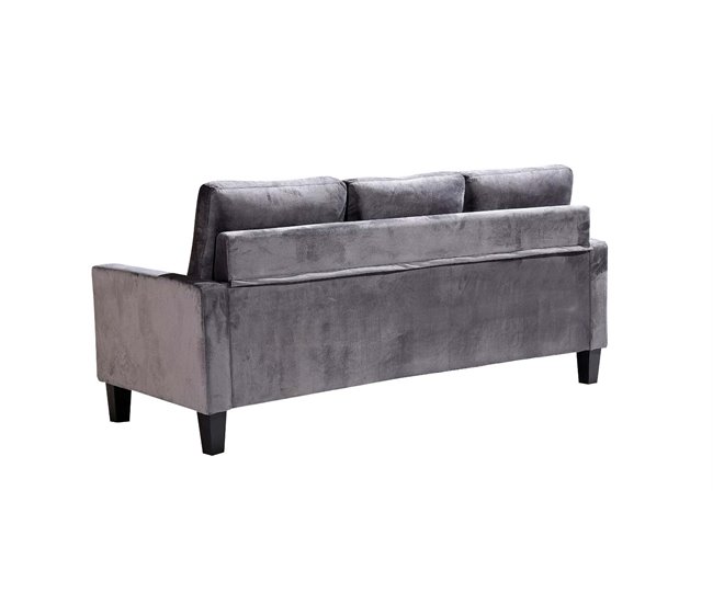 Sofa + Puf Convertible en Chaise Longue Gris Claro