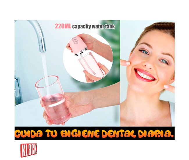 Irrigador dental con 4 boquillas y 3 intensidades KLACK® Blanco