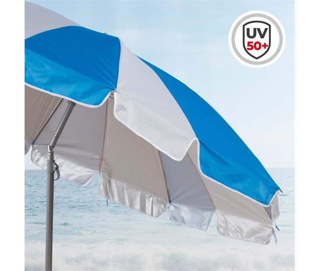 Aktive Sombrilla playa grande inclinable twister UV50 c/funda Azul