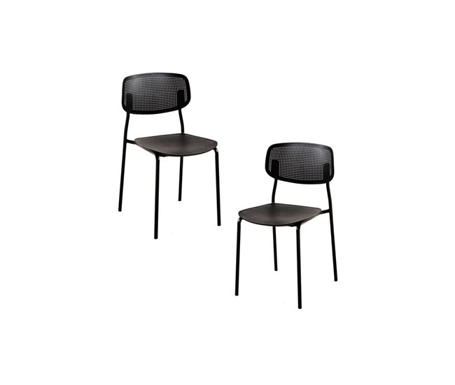 Pack 2 Sillas Cocina - Modelo XARA WHITE - Asiento Polipiel Blanco -  Estructura Metal - Conforama