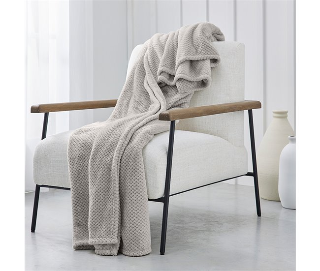 Plaid manta para el sofá de tacto seda alta calidad Beige
