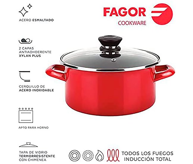 Batería de Cocina FAGOR Optimax Rojo