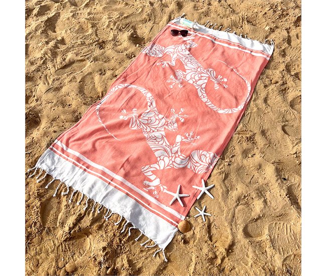 Pareo toalla de playa SALAMANDRAS Rosa