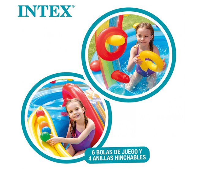 Centro juegos hinchable INTEX arcoiris 297x193x135 cm Multicolor