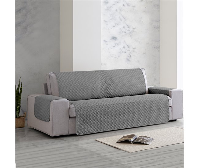 Vipalia Protector Cubresofa Acolchado Rombos. 4 Plazas Gris - Conforama