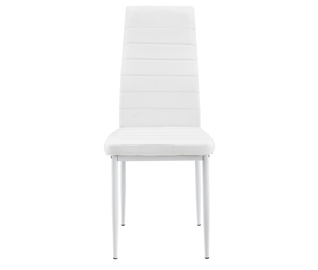 Juego de sillas de comedor tapizadas Blanco Mate/ Sahara