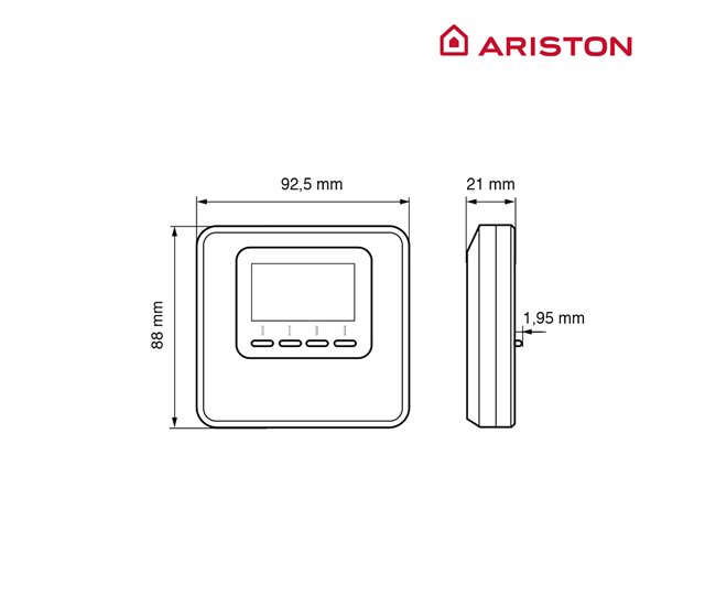 Termostato inteligente Ariston, Cube Black, Compatible con App Ariston Net Negro