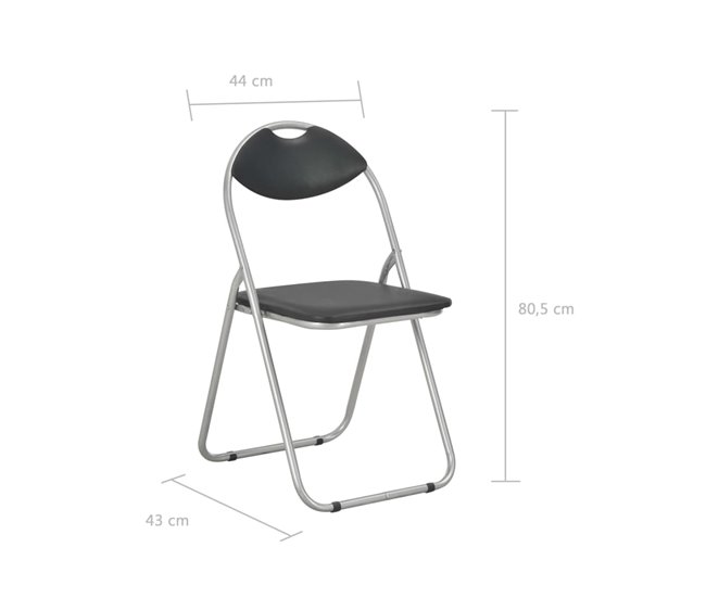 Conjunto de sillas plegable diseño clásico CDS020950 Negro