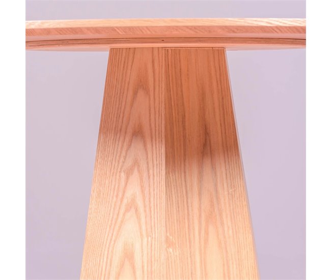 Mesa de comedor con pie central en madera 100x100 Fresno