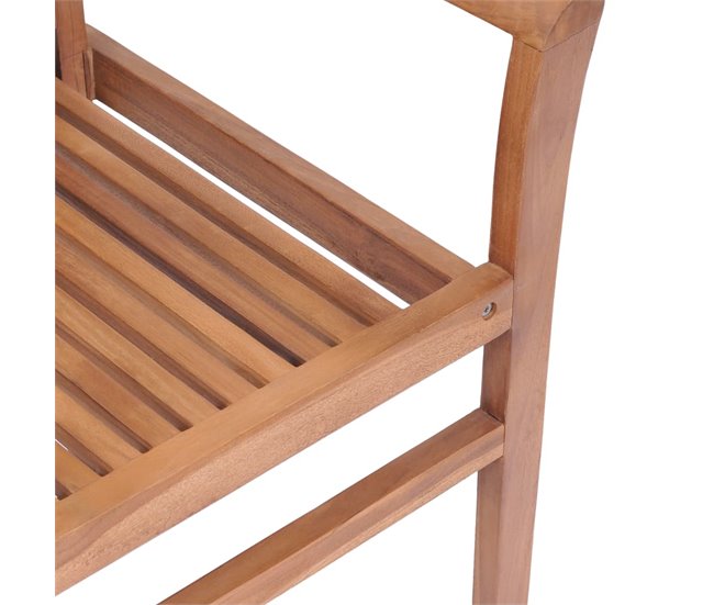 Set 6 sillas de comedor de madera maciza teca con cojines Antracita