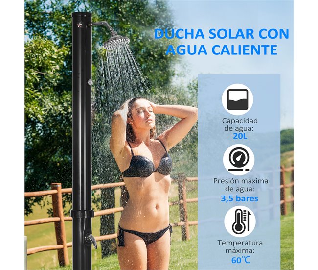 Ducha Jardín Solar Exterior Con Deposito De 35 Litros Ducha Solar  Exteriores / Piscinas. PVC