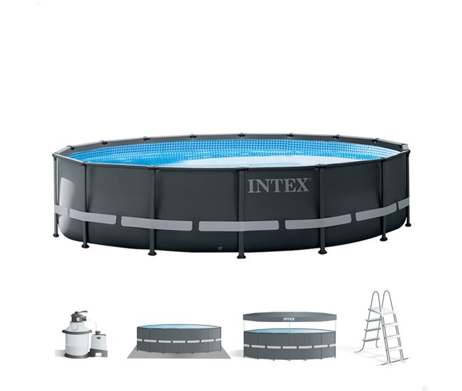 Piscina elevada redonda INTEX Ultra XTR Frame 488x122 cm con depuradora Gris