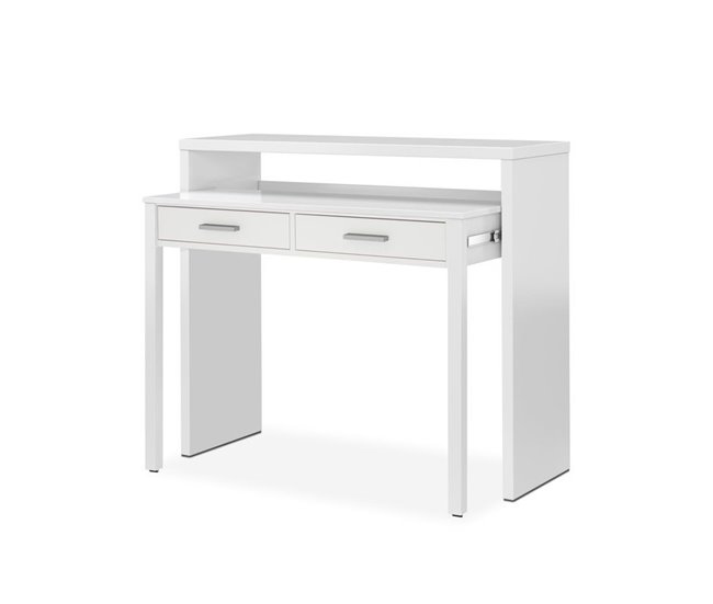 Mesa escritorio extensible. 2 en 1 De cónsola a mesa escritorio extensible  de 70 cm en un solo mueble