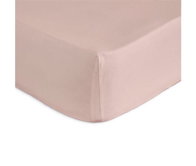 Sábana bajera ajustable de algodón CASUAL 90x200+28 cm Rosa claro -  Conforama