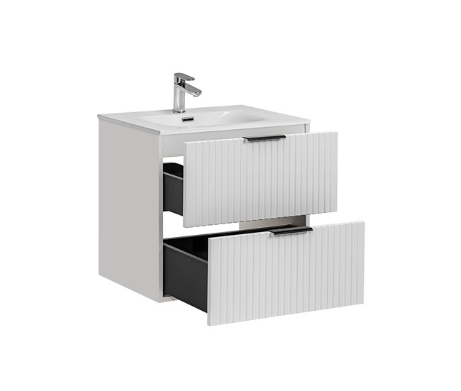 Mueble lavabo individual encastrado Adriel Blanco
