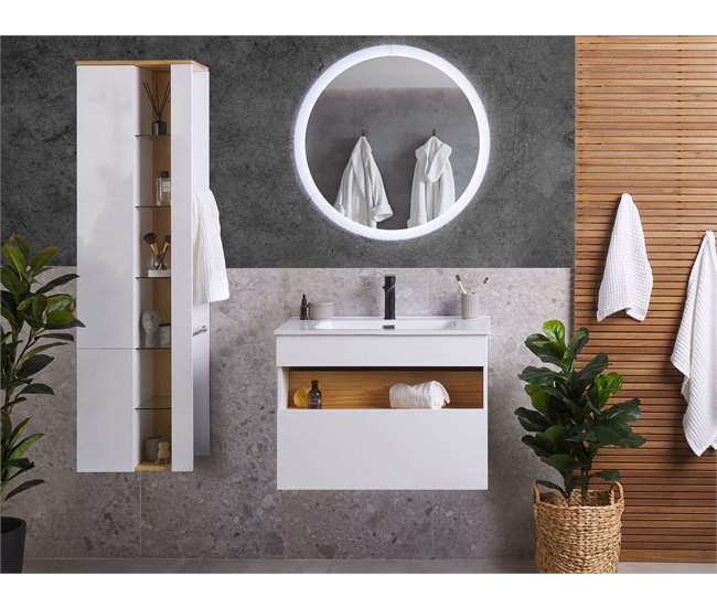 Mueble de baño con espejo FIGUERES 79 Blanco