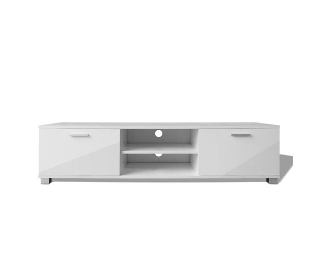Aparador mueble TV brillante compartimientos puertas 2502057/2 Blanco Mate/ Sahara