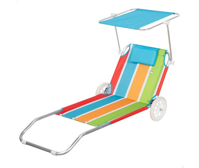 Aktive Tumbona carro playa 2 en 1 Multicolor