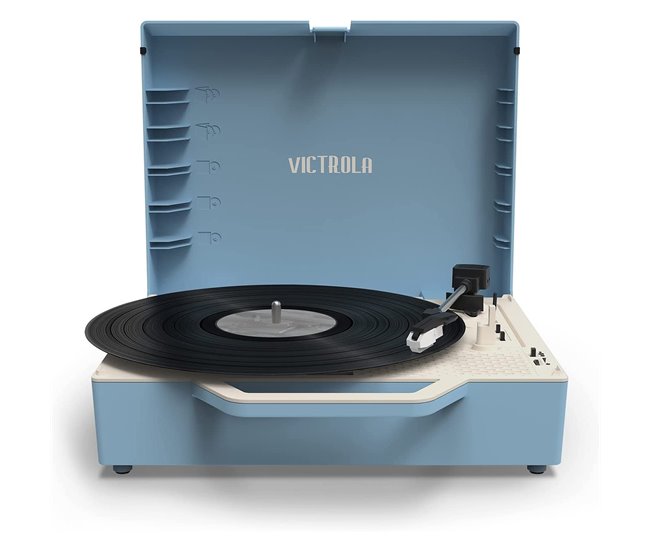 Tocadiscos Vintage con un Toque Moderno Victrola Re-Spin Azul