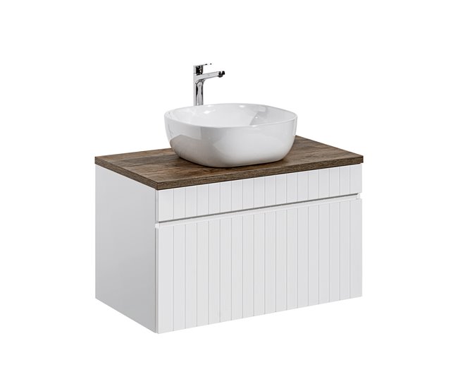 Mueble lavabo individual Zelie 80 Blanco
