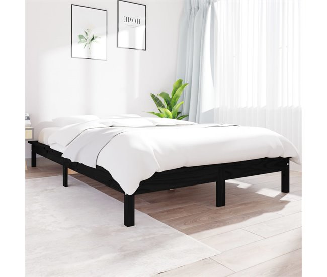 Estructura de cama 135x190 Negro