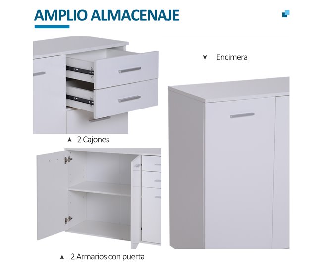 Armario Gabinete Consola HOMCOM 837-003 Blanco