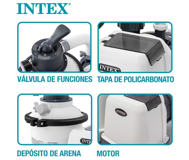 Depuradora de arena INTEX Krystal Clear 4500 litros/ hora 0,25 hp Blanco