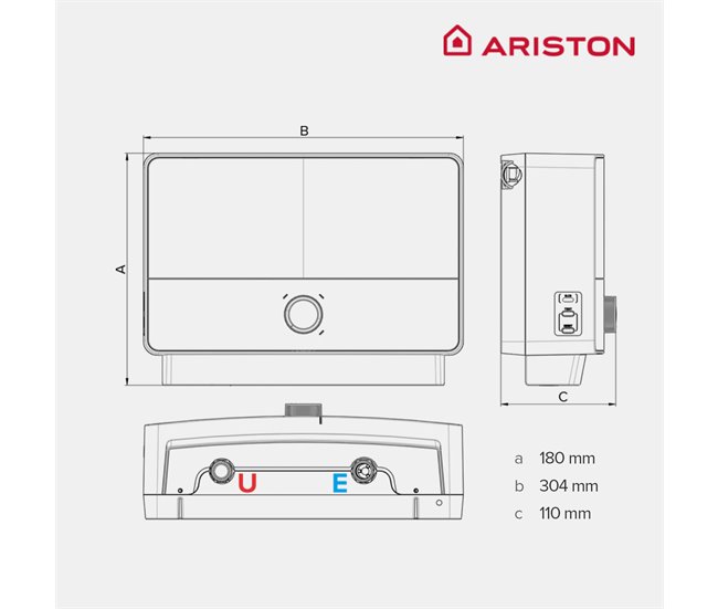 Termo eléctrico, Ariston, Lydos R 80 litros, Vertical - Conforama