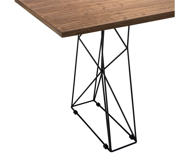 Mesa comedor madera nogal y acero epoxy Nogal