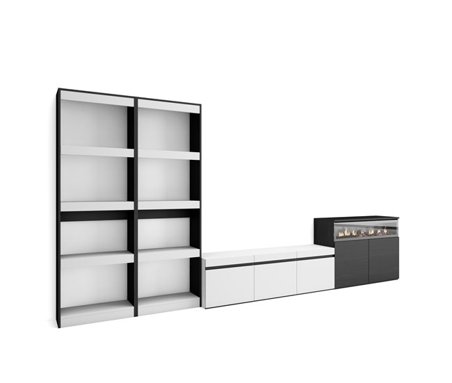 Muebles de Salón para TV 370 Blanco/ Negro