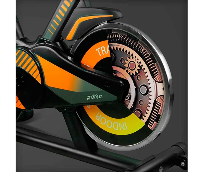Bicicleta Ciclo Indoor Trainer ALPINE 6000. Volante de Inercia 10 kg Avanzado. Gridinlux Naranja