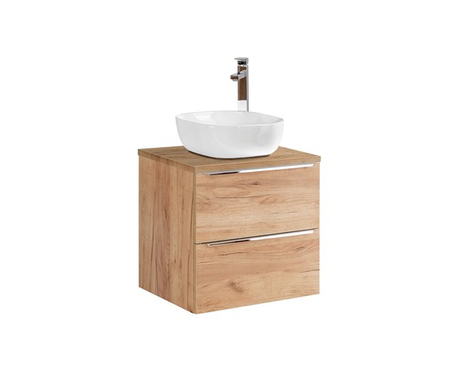Conjunto mueble lavabo individual y columna April 46 Madera