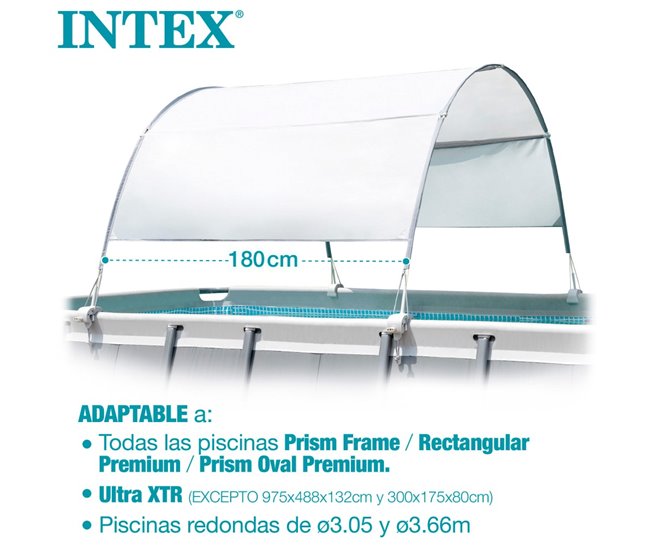 Toldo piscinas tubulares con protección UV+50 INTEX Blanco