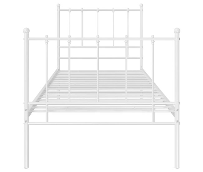 Estructura de cama de metal 90x200 Blanco