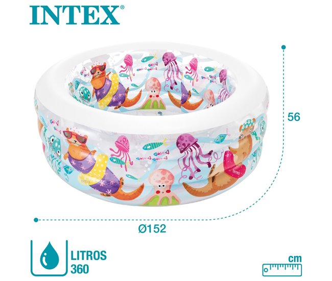 Piscina hinchable INTEX acuario 152x56cm - 360 litros Multicolor