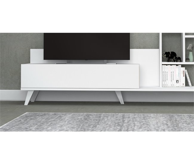 Mueble TV BINGO color blanco con trampón Blanco