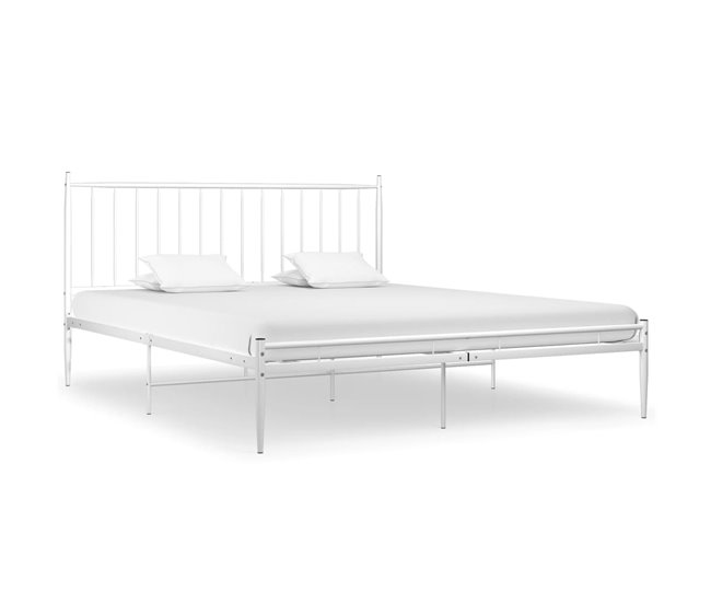 Estructura de cama de metal 140x200 Blanco