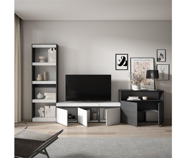 Muebles de Salón para TV 310 Blanco/ Negro