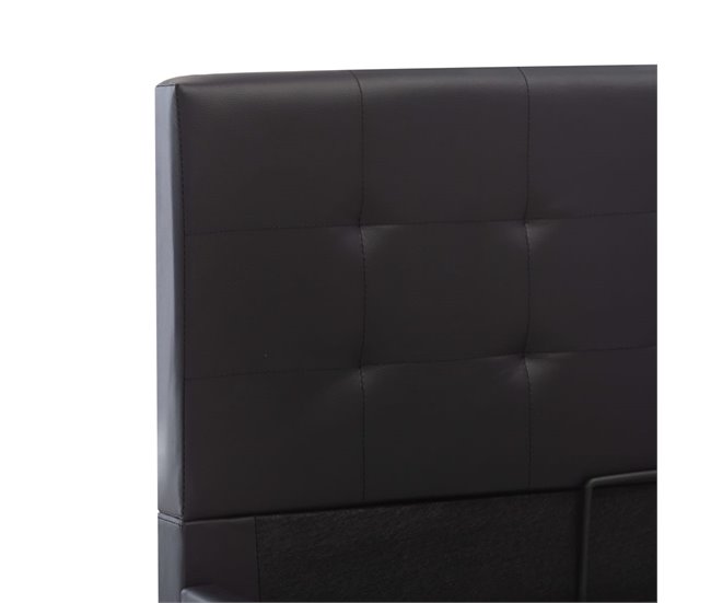 Cama canapé hidráulica cuero sintético 140x200 Negro