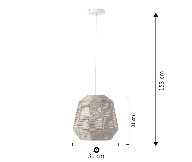 Lámpara de techo Akina de papel trenzado Beige