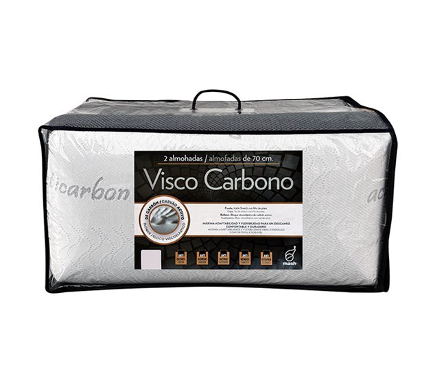 Pack 2 almohadas VISCO CARBONO Blanco