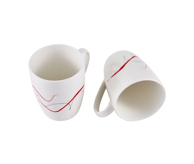 Set 2 mugs CRAYON marca PIERRE CARDIN Blanco