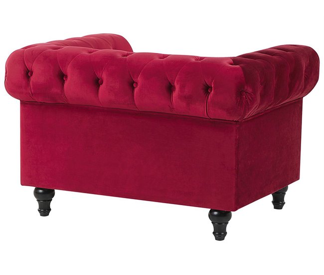 Beliani Conjunto de sofás CHESTERFIELD Rojo